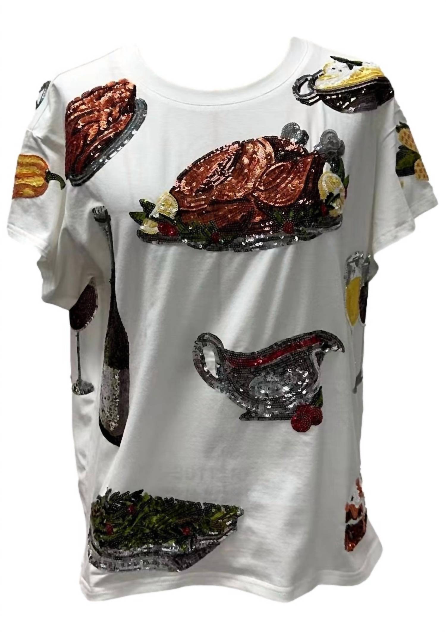 QUEEN OF SPARKLES Queen Of Turkey Tee in white - women's t-shirt - view 6
