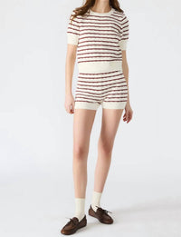 STEVE MADDEN Norris Short Sleeve Sweater in marshmallow - women's sweater - detail view