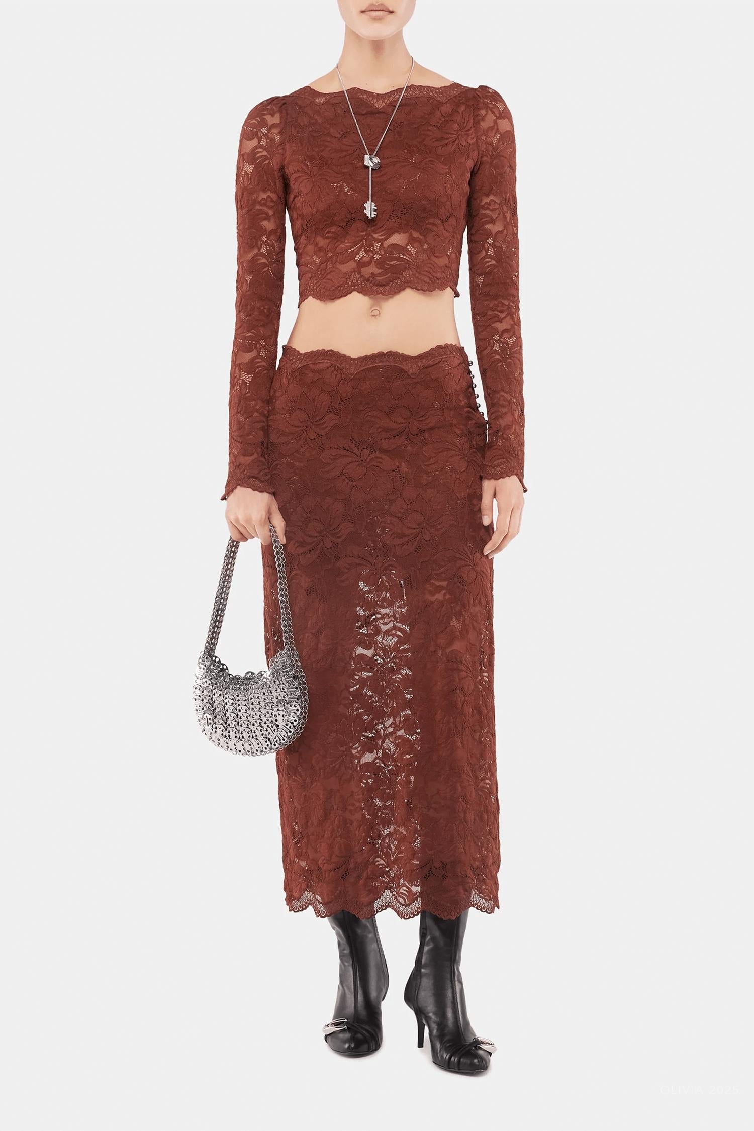Rabanne - Lace Midi Skirt