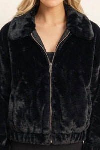 Hyfve - Faux Fur Zip Up Jacket