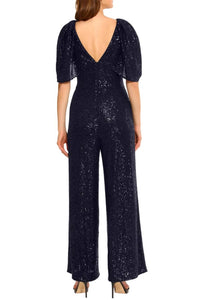 Maggy London - Cape Sleeve Sequined Jumpsuit