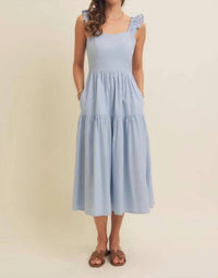 In February - Airy Smocked Back Tiered Midi Dress