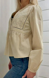 Mint Exclusives - Evie Embroidered Peasant Blouse