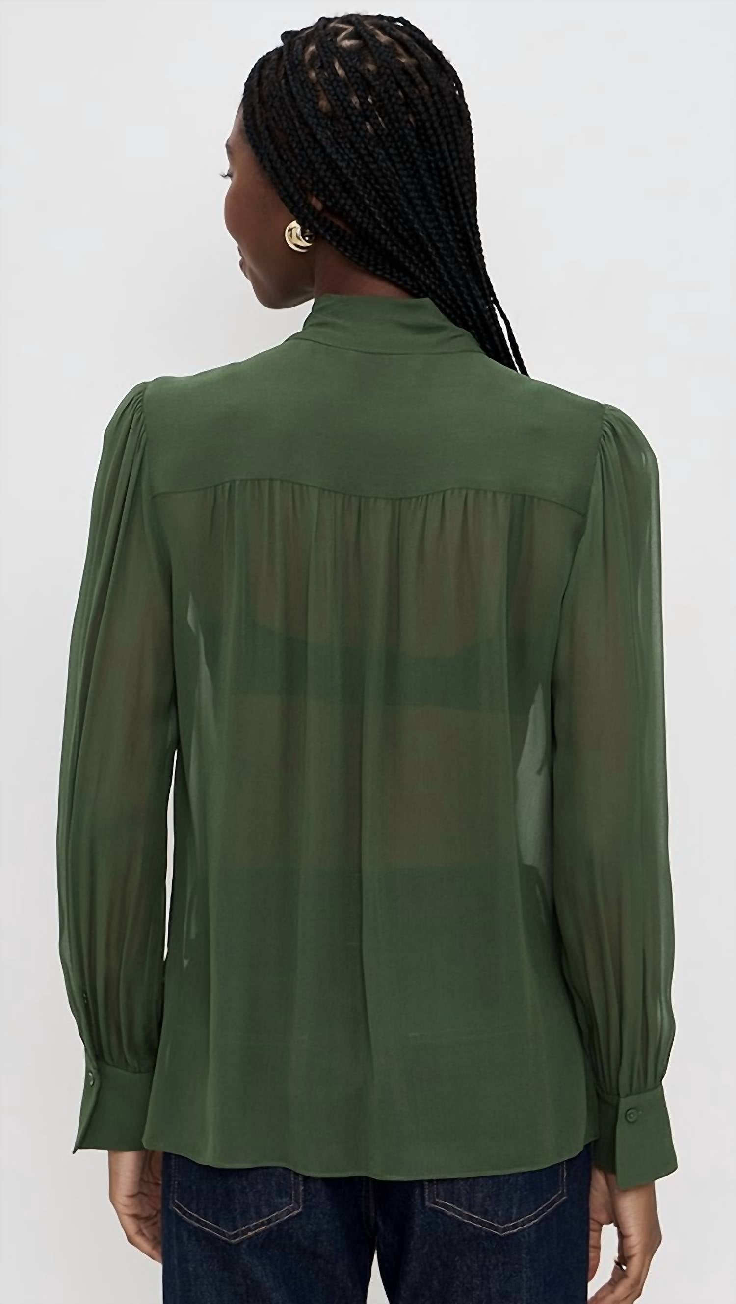 Alice + Olivia - Thayer Tie Neck Slouchy Blouse