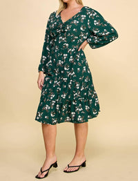 Winslow Collection - Ruffled Floral Midi Dress - Plus