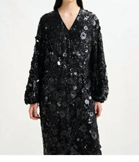 ESSENTIEL ANTWERP Ishine Midi Dress in black - women's dress - detail view
