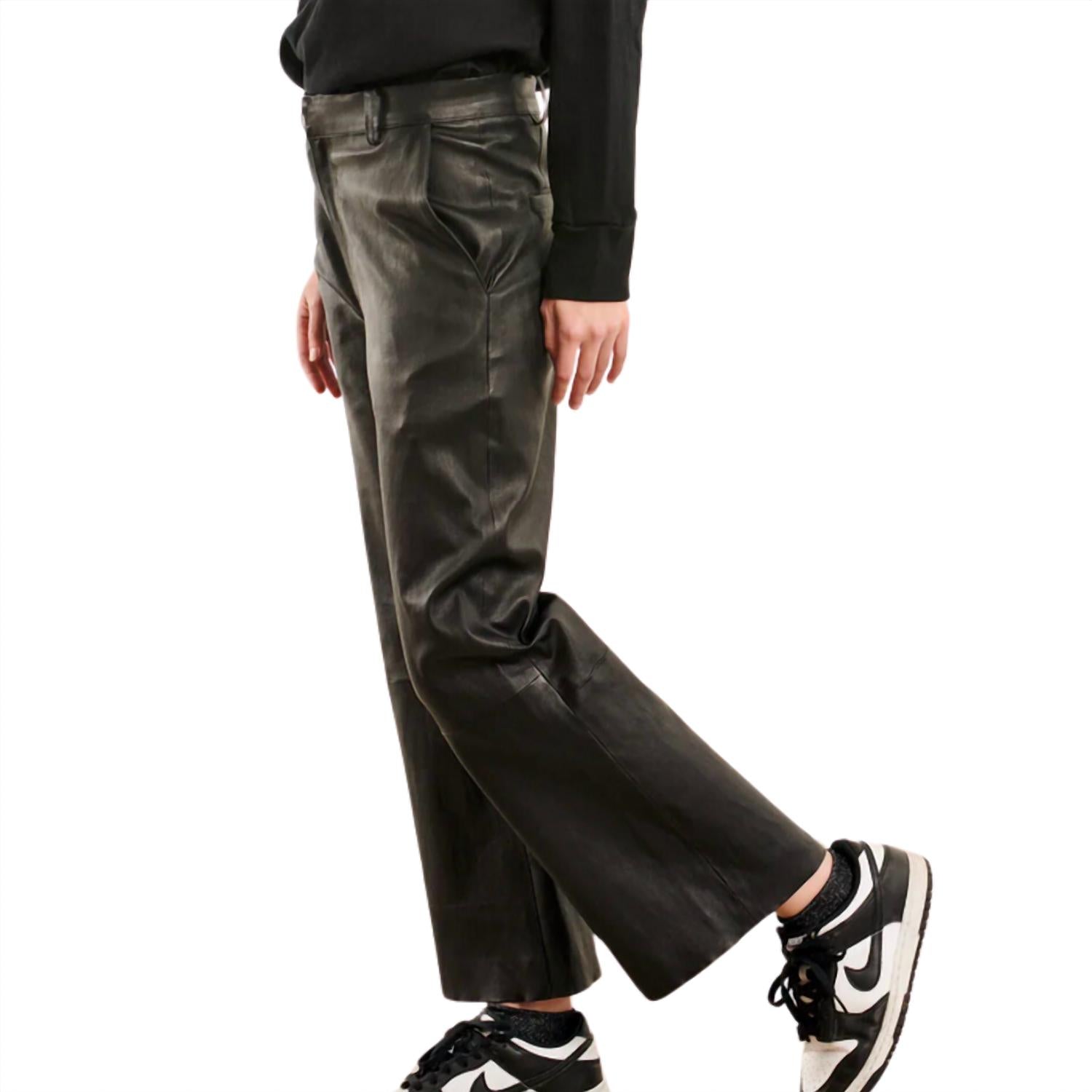 Sprwmn - Women's Leather Cropped Trousers