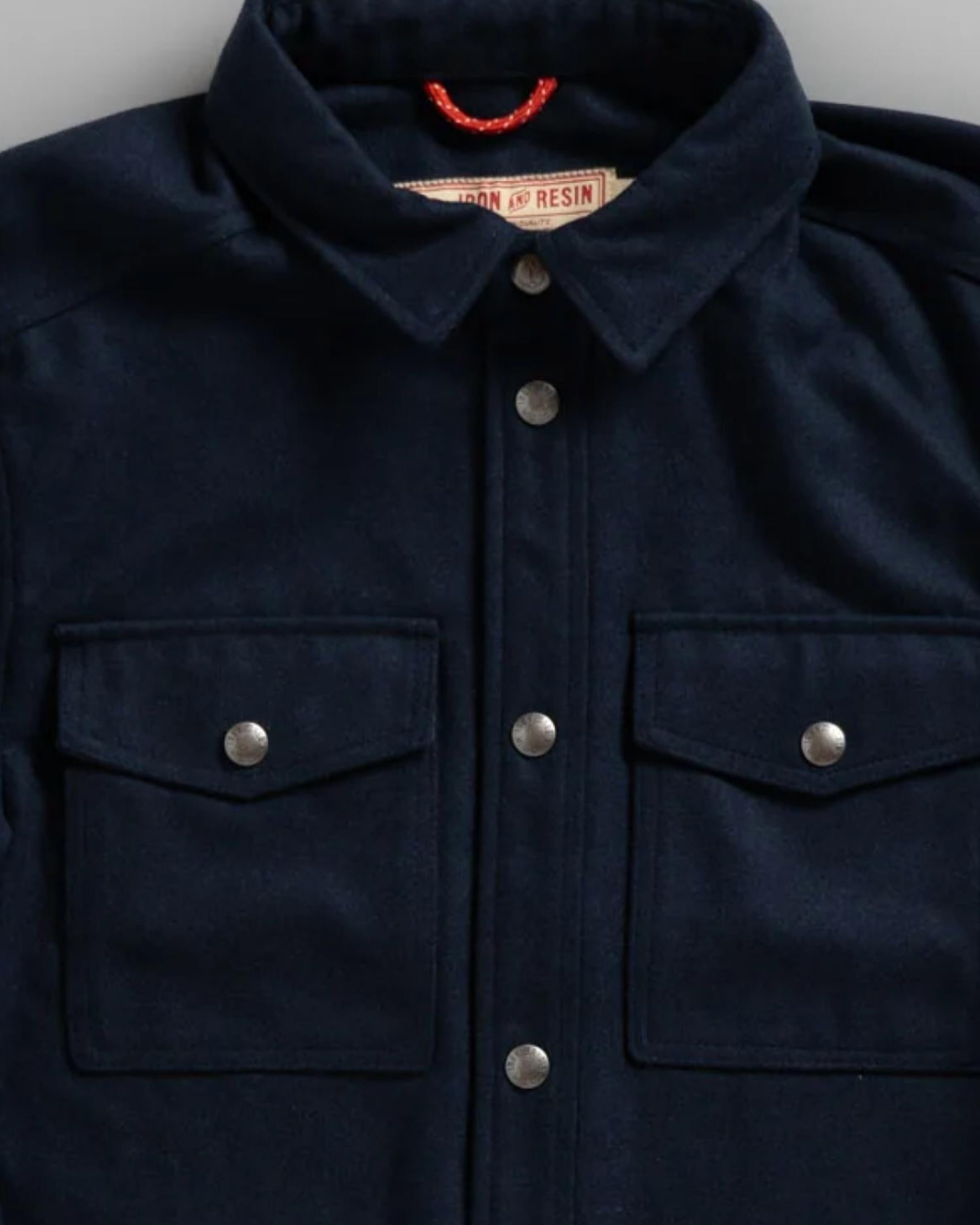 Iron & Resin Men's Reef Shirt in navy - men's shirt - detail view