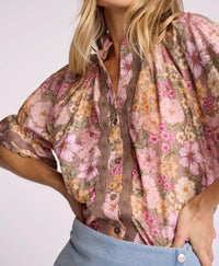 Sundays - Aelin Floral V-neck Shirt Top
