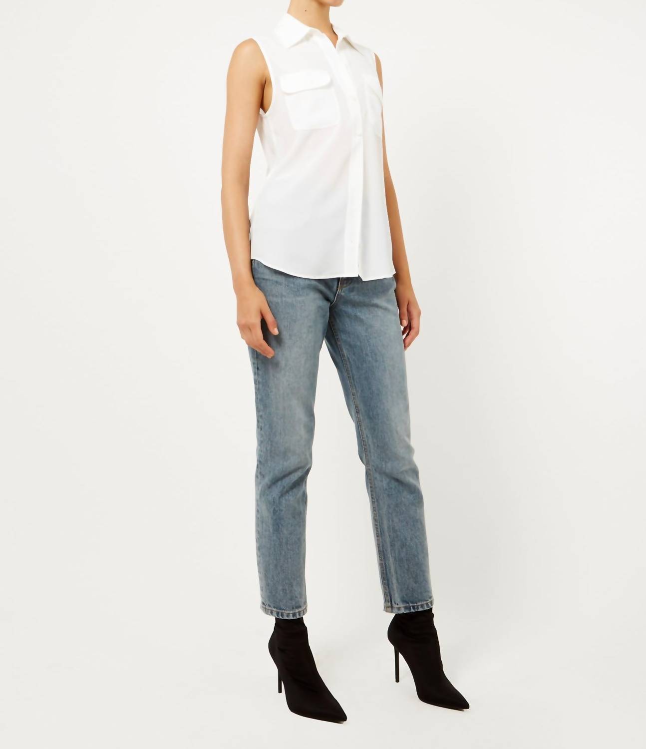 Equipment - Sleeveless Slim Signature Silk Top