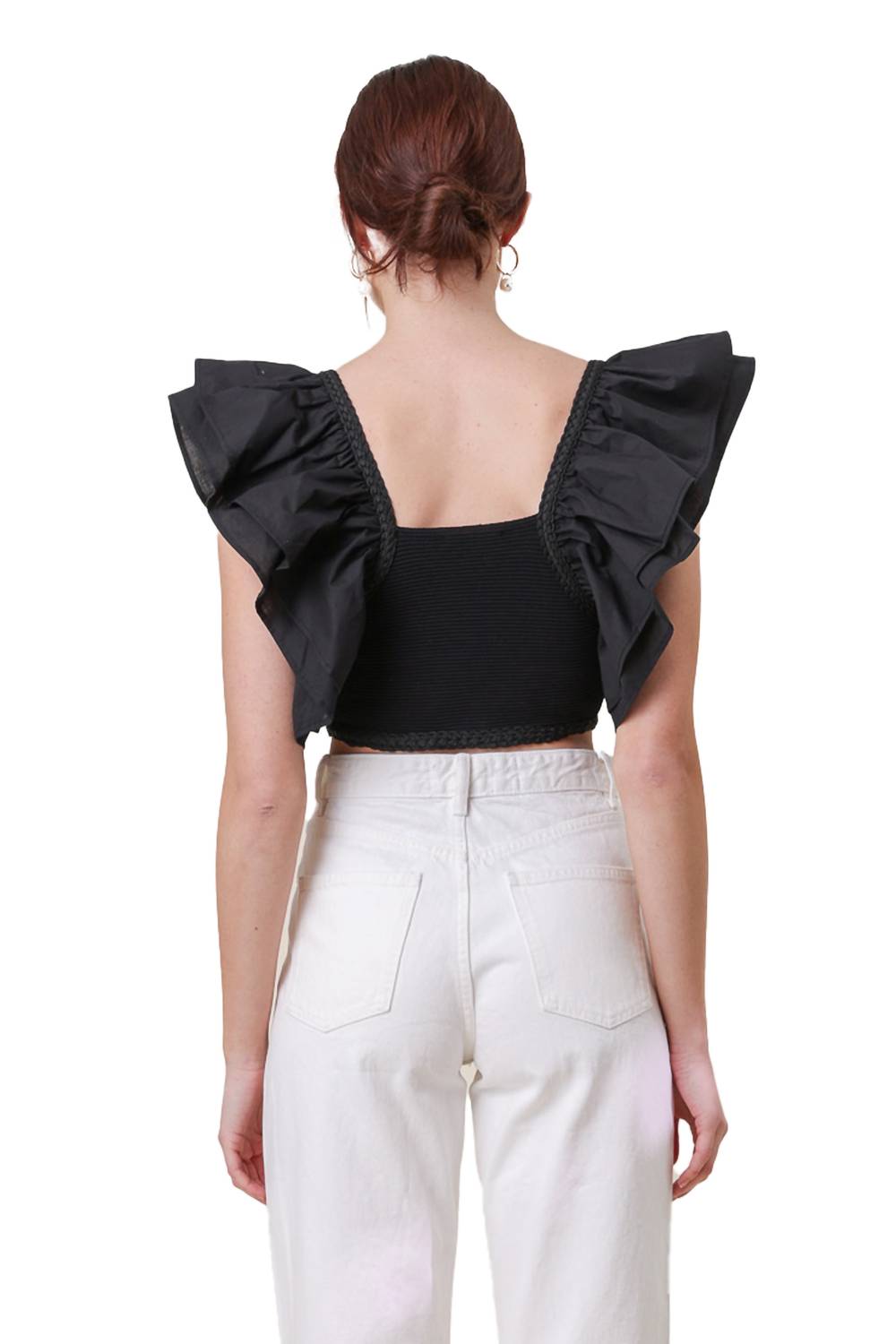 Line And Dot - Ruffle Sleeve Mara Crop Top