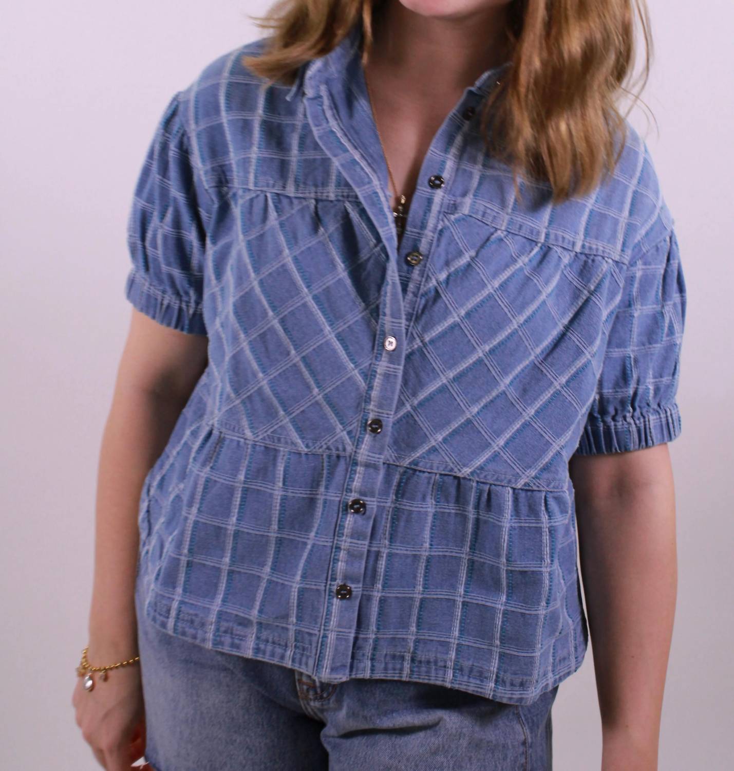 &Merci - The Cool Girl Check Denim Top