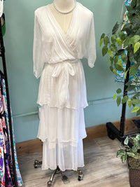 Scandal Italy Women's Nicki Tiered Maxi Dress in white - women's dress
