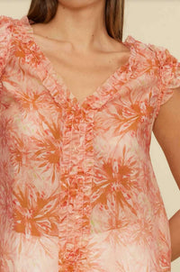 LUCY PARIS Bloom Ruffle Top in multi - women's blouse - alternate view