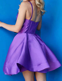 Jovani - Sweetheart Fit And Flare Mini Dress