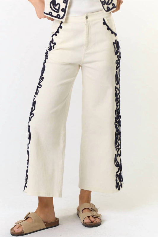 Lalavon - On A Whim Cord Detail Denim Pants