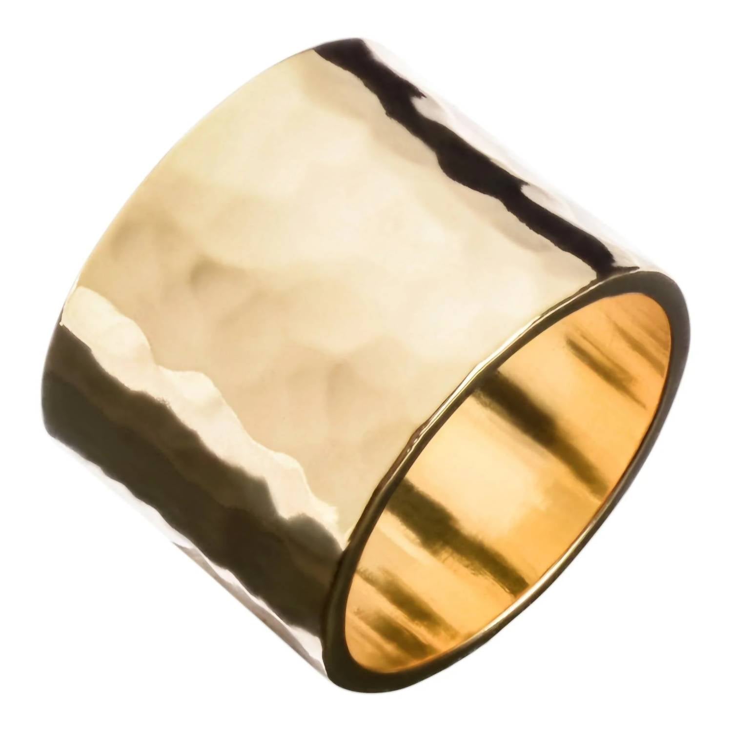 Eklexic - Men's Hammered Wide Ring