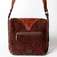 American Darling - Women's Turquoise Stone Leather Western Fringe Crossbody Bag