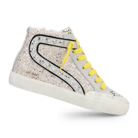Vintage Havana Women's Inbal High Sneakers in silver glitter - women's sneaker