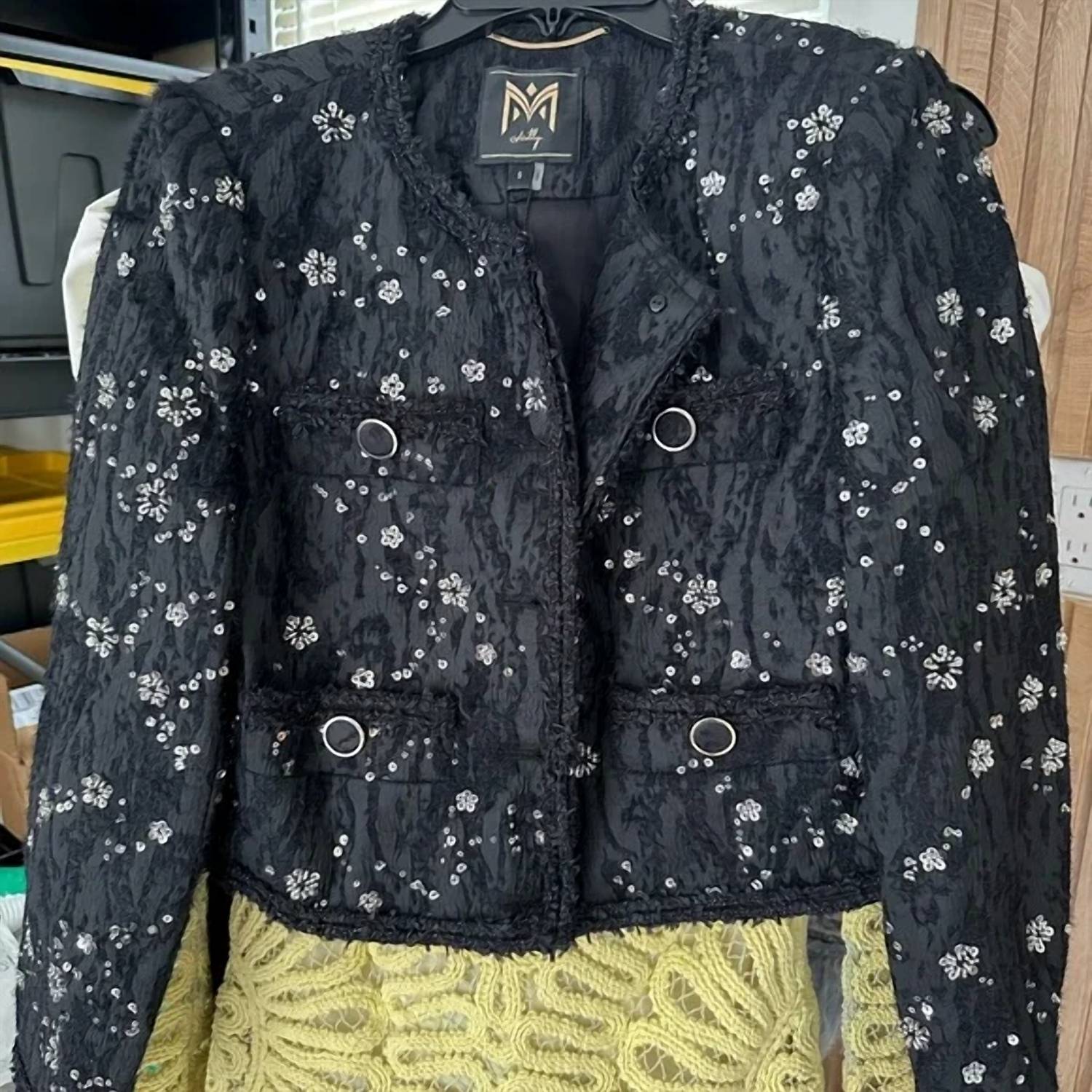 Milly - Rounded Beaded Neckline Blazer