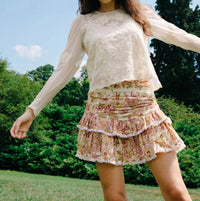 LOVE THE LABEL Skylar Mini Skirt in kentish floral print - women's skirt - alternate view