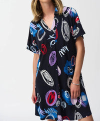Joseph Ribkoff - Doodle Print Mini Shift Dress