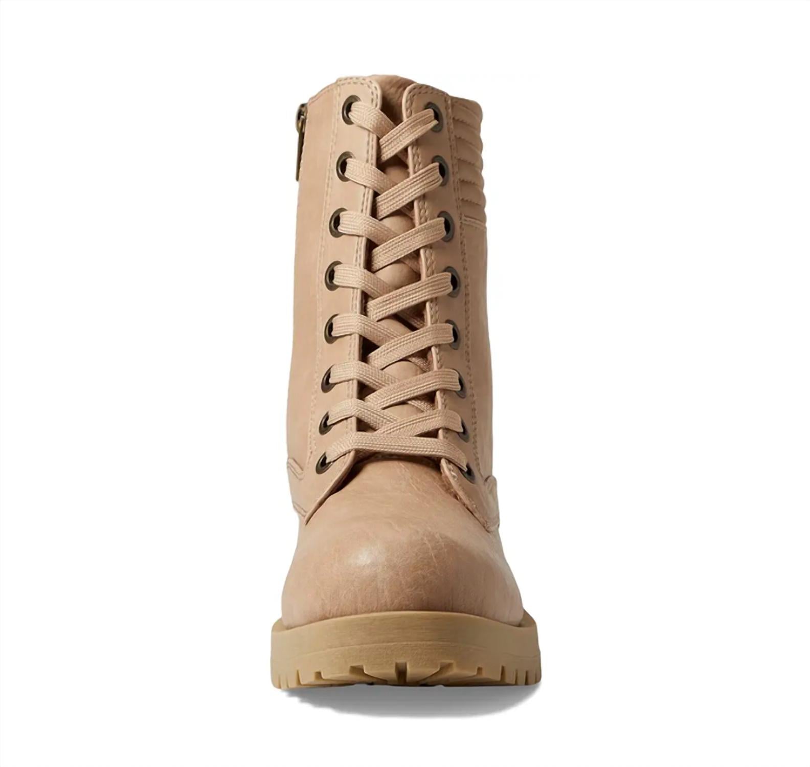 BLOWFISH Women's Athena Lace-up Boot in beige - women's shoe - detail view