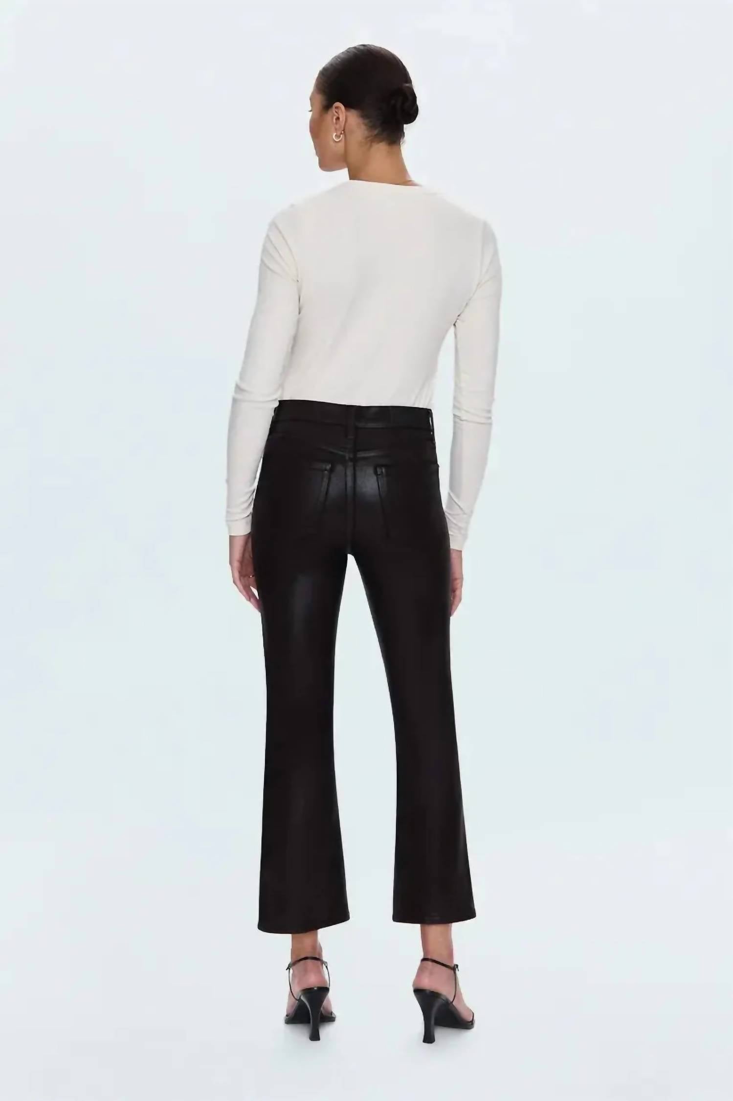PISTOLA Lennon Pants in coated mocha - women's pants - alternate view