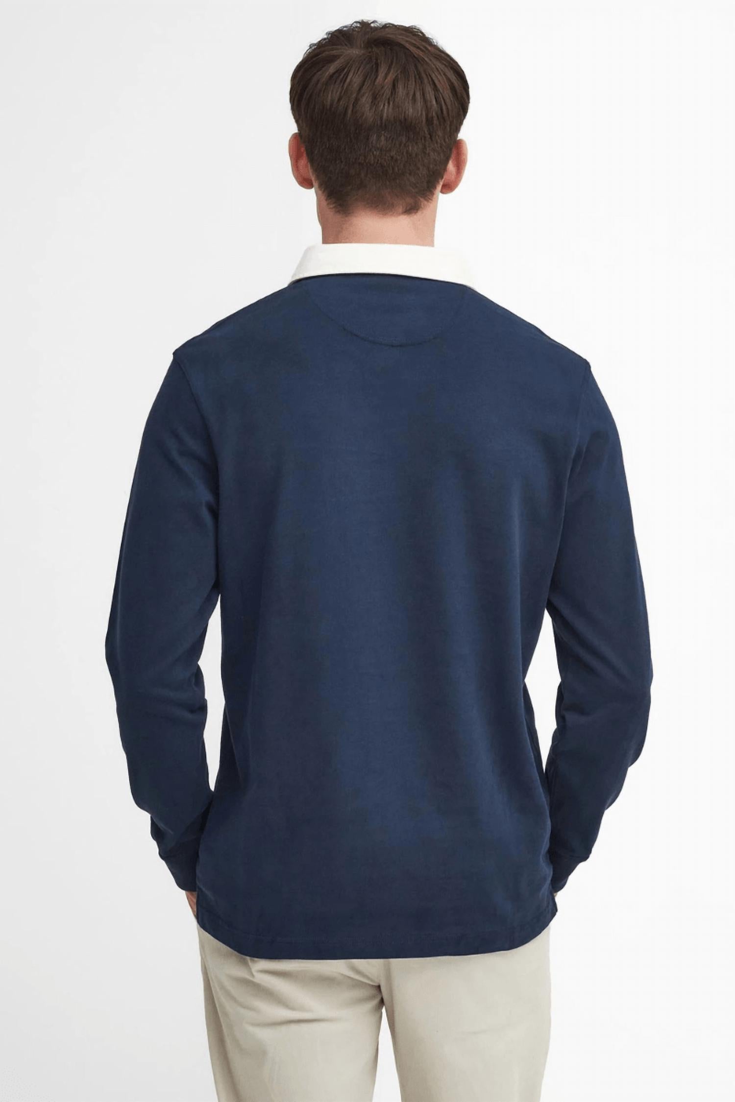 Barbour Howtown Rugby Shirt in navy - men's shirt - alternate view
