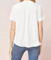 entro Classic Chic Top in ivory - women's blouse - alternate view