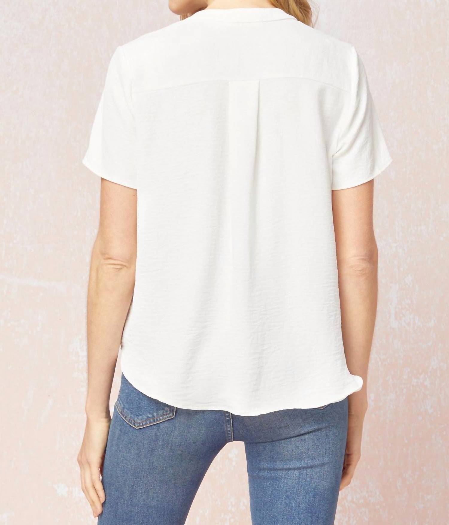 entro Classic Chic Top in ivory - women's blouse - alternate view