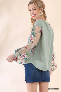 Umgee - Floral Embroidered Top