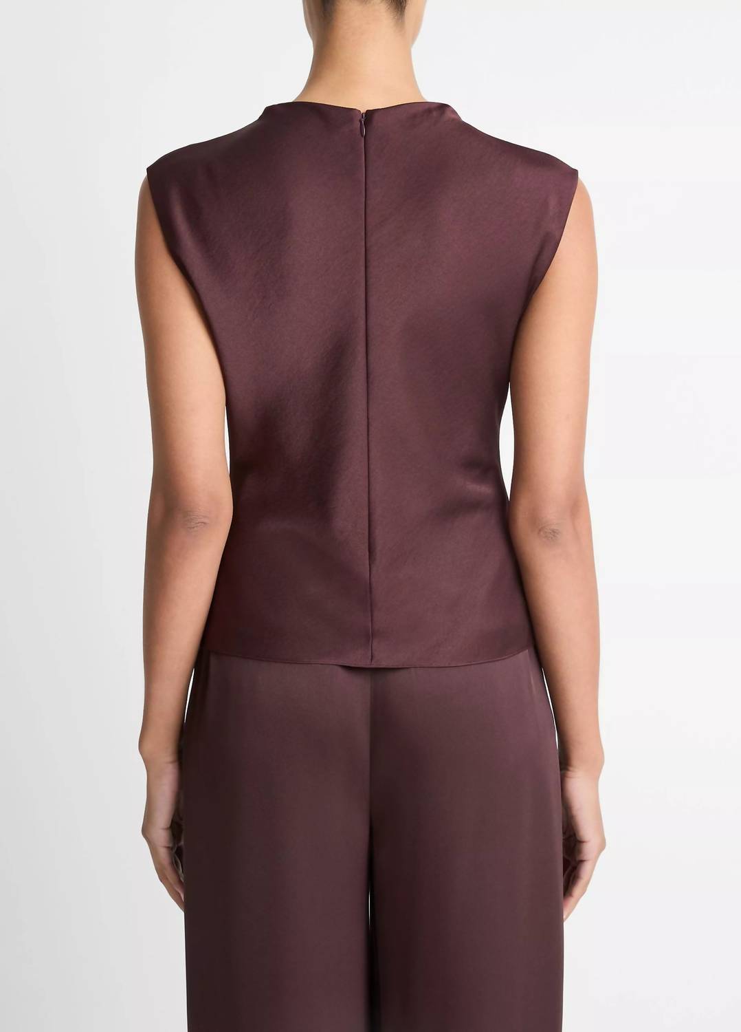 Vince - Satin Draped Cowl-neck Top
