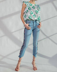 Easel - Bubble Printed Voile Top