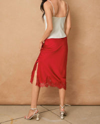 Dress Forum - Sofia Lace Satin Midi Skirt