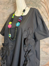 Vanite Couture - Women's Floral Applica Tunic With Slits