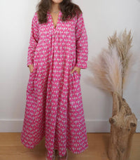 NIBI Daphne Maxi Dress in hot pink - women's dress