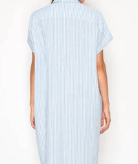Meet Me In Santorini - Gauze Stripe Shirtdress