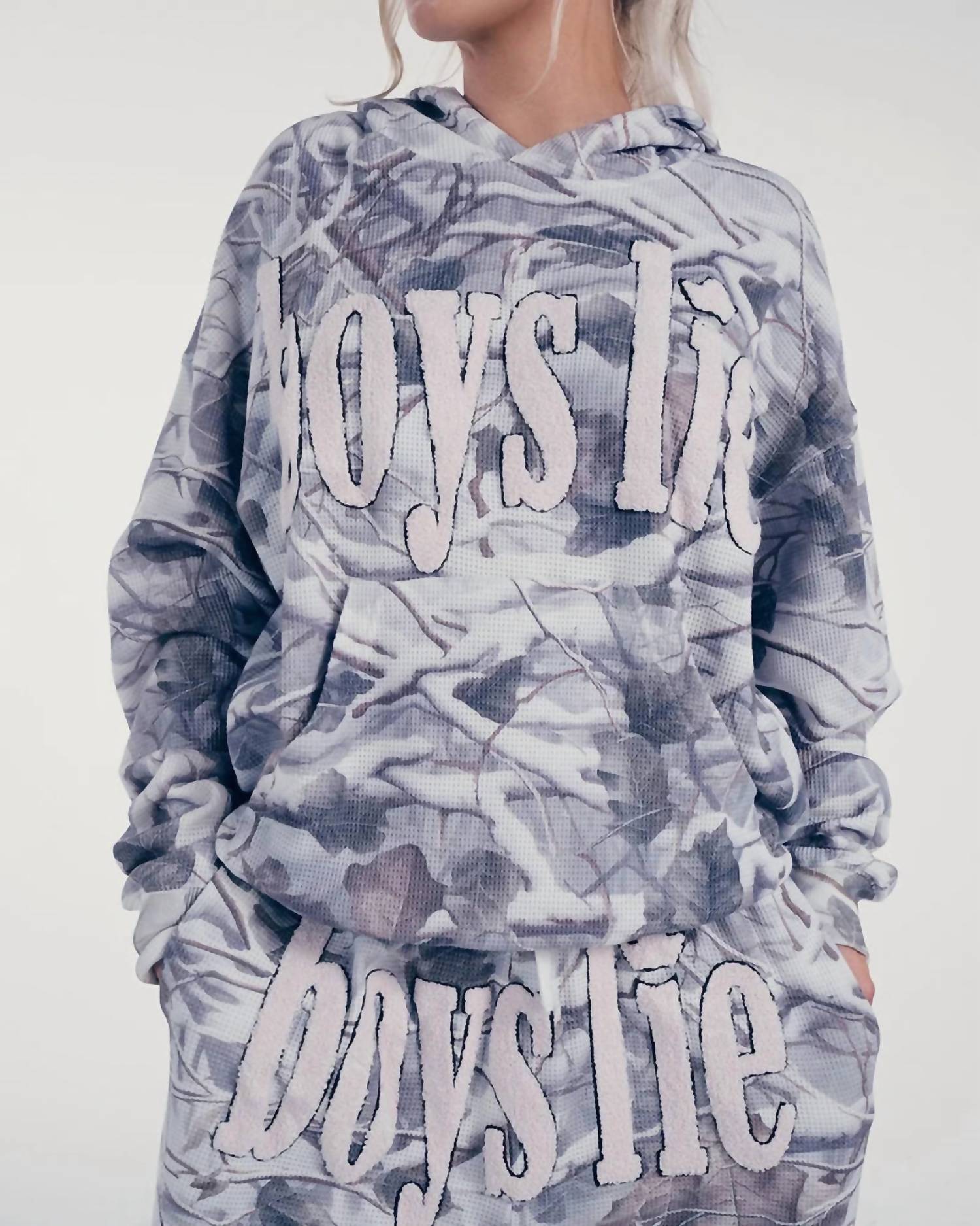 Boys Lie - Racer Patched Graphic Hoodie