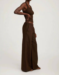 Sprwmn - Wide Leg Pintuck Pant