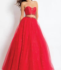 Rachel Allan - Strapless Two-piece Embroidered Mikado Gown