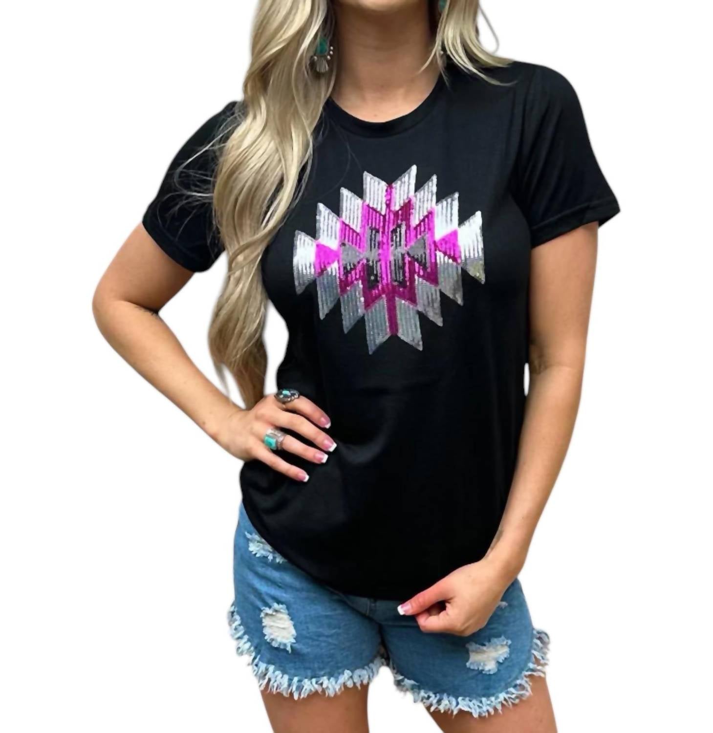 Sterling Kreek - Take Me Away Sequin Tee