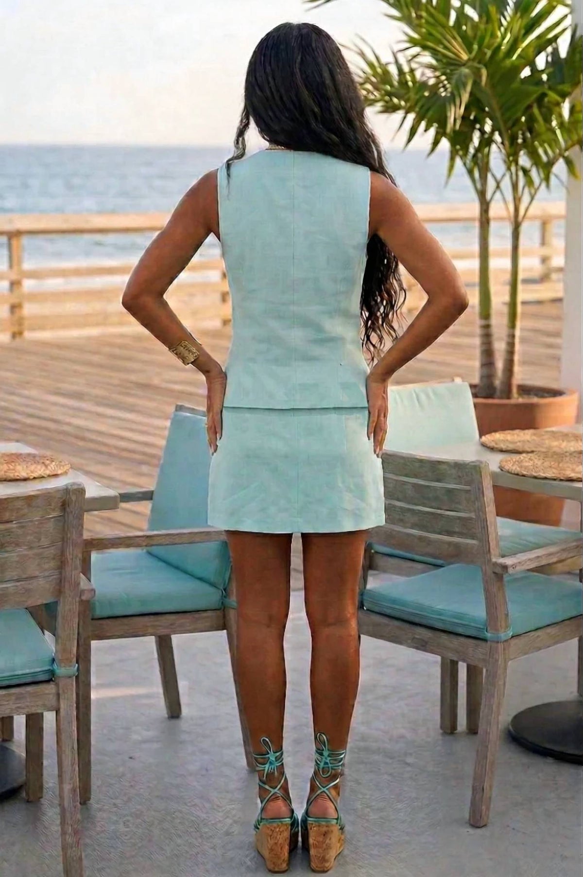 Milk & Honey - Karla Bow Detail Vest & Skort Set