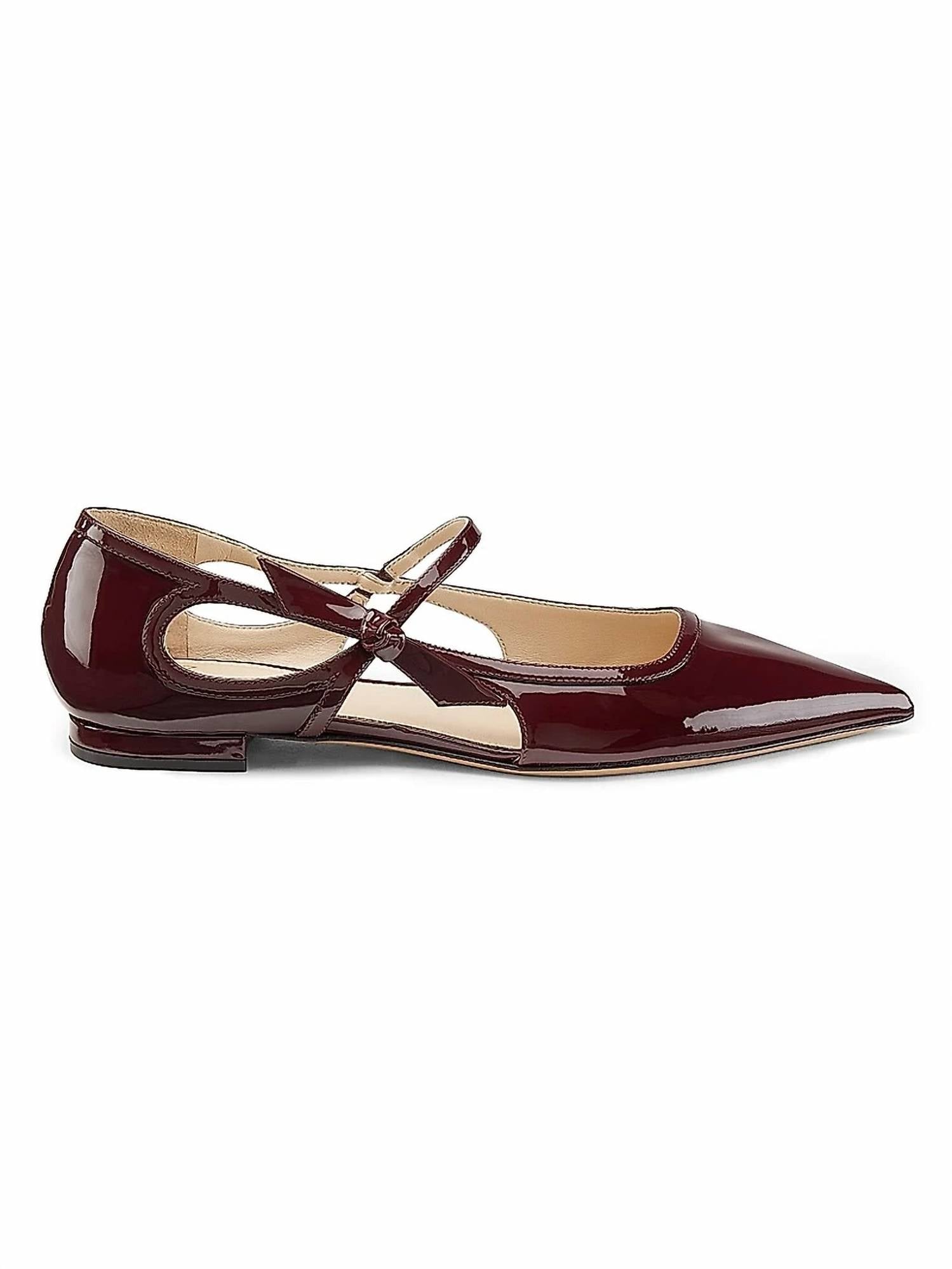 ALEXANDRE BIRMAN Women's Vernice Puff Flats in cherry lacquer - women's flats