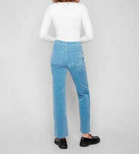 CHARLIE B Straight Leg Corduroy Pants in oxford - women's pants - detail view