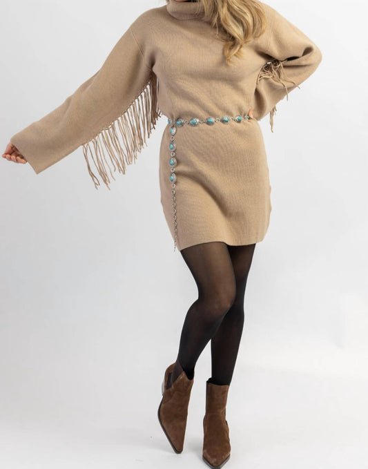 CHARLEY FRINGED SWEATER DRESS