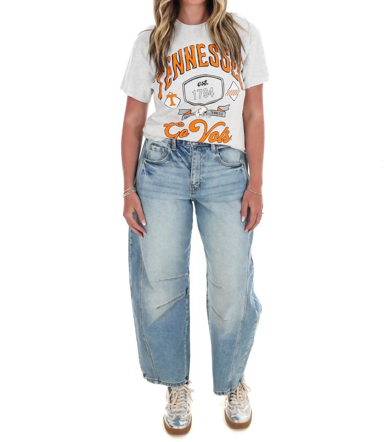 Livylu - Women's Tennessee Vols Patches Thrifted Tee