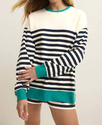 Z Supply Layer Up Stripe Sweatshirt in eclipse - women's top - view 5