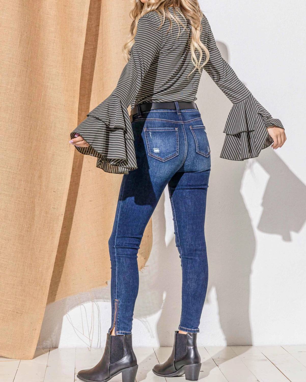 And The Why - Striped Double Bell Top