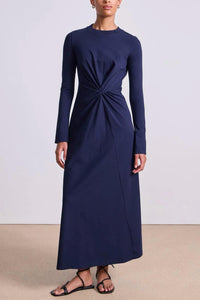 APIECE APART Long Sleeve Volta Dress in navy - women's dress